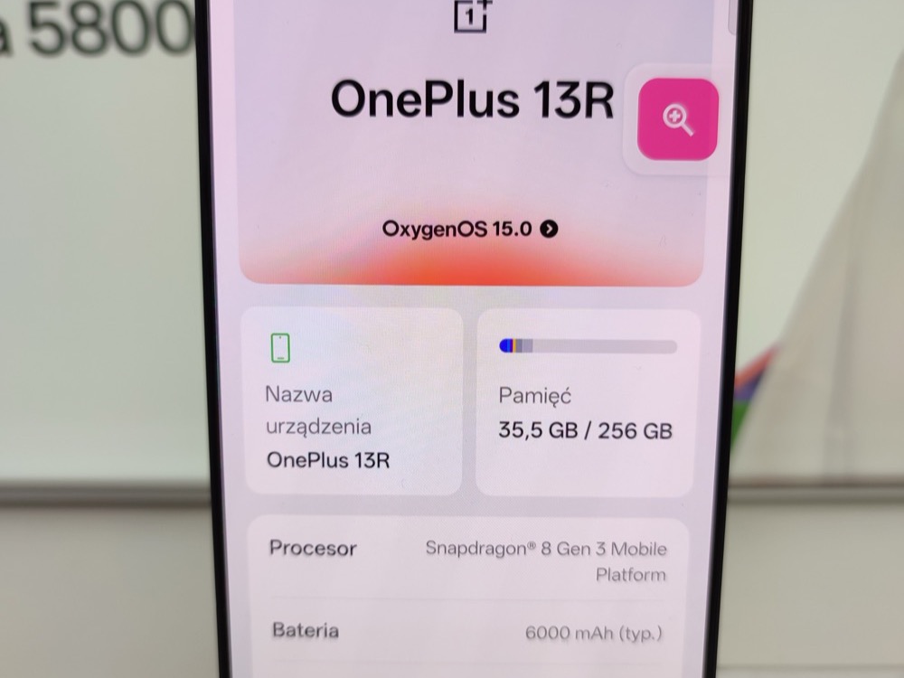 The About phone screen of a OnePlus 13R
