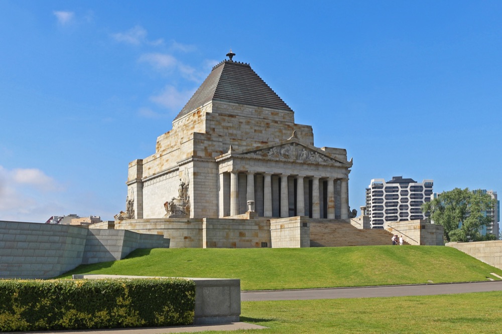 Shrine of Remembrance, St Kilda Road, beside the Royal Botanic Gardens