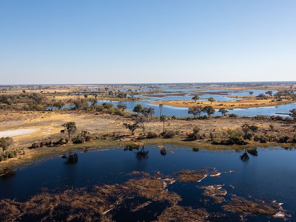 El delta del Okavango, Noroeste, desde Maun