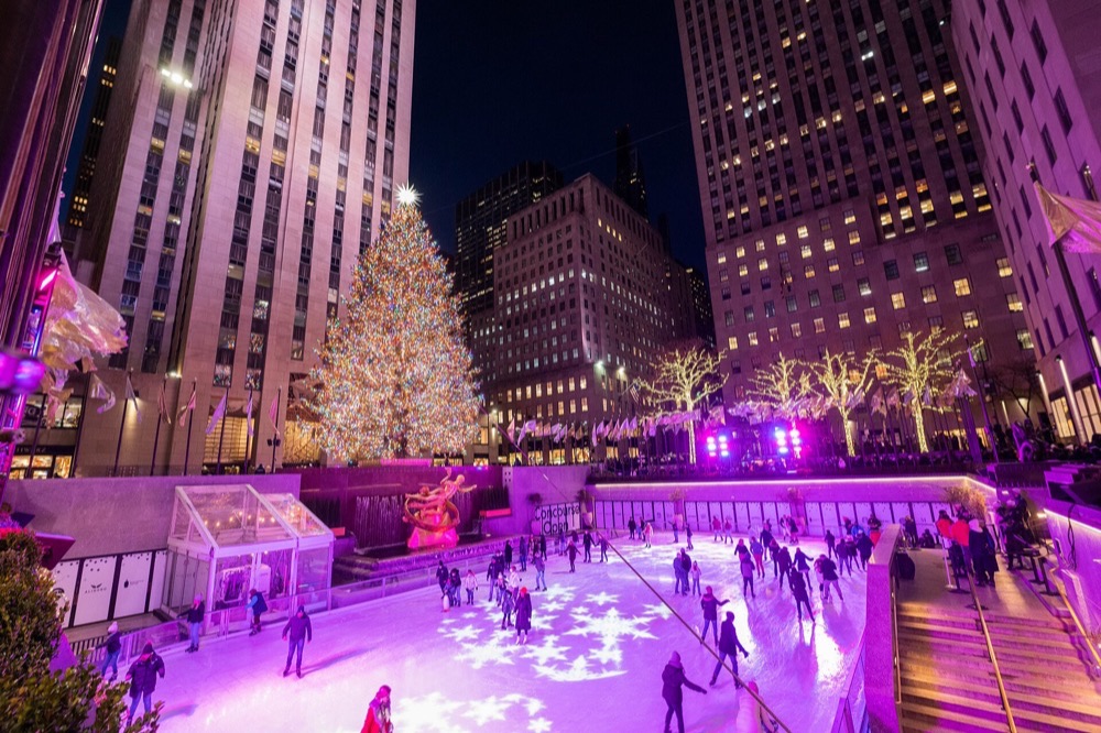 The Rockefeller Center tree, Rockefeller Plaza