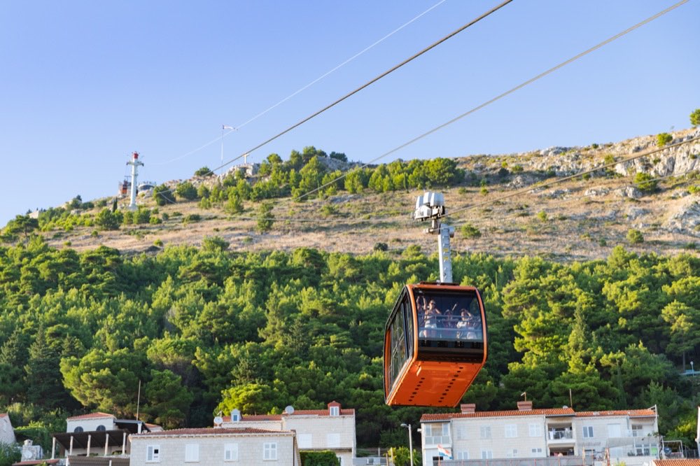Mount Srd and the cable car, Above the old town