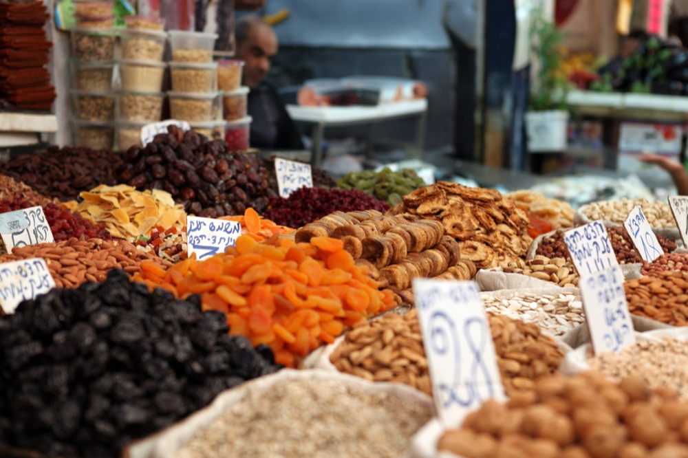 Mahane Yehuda market, West Jerusalem, near the light rail