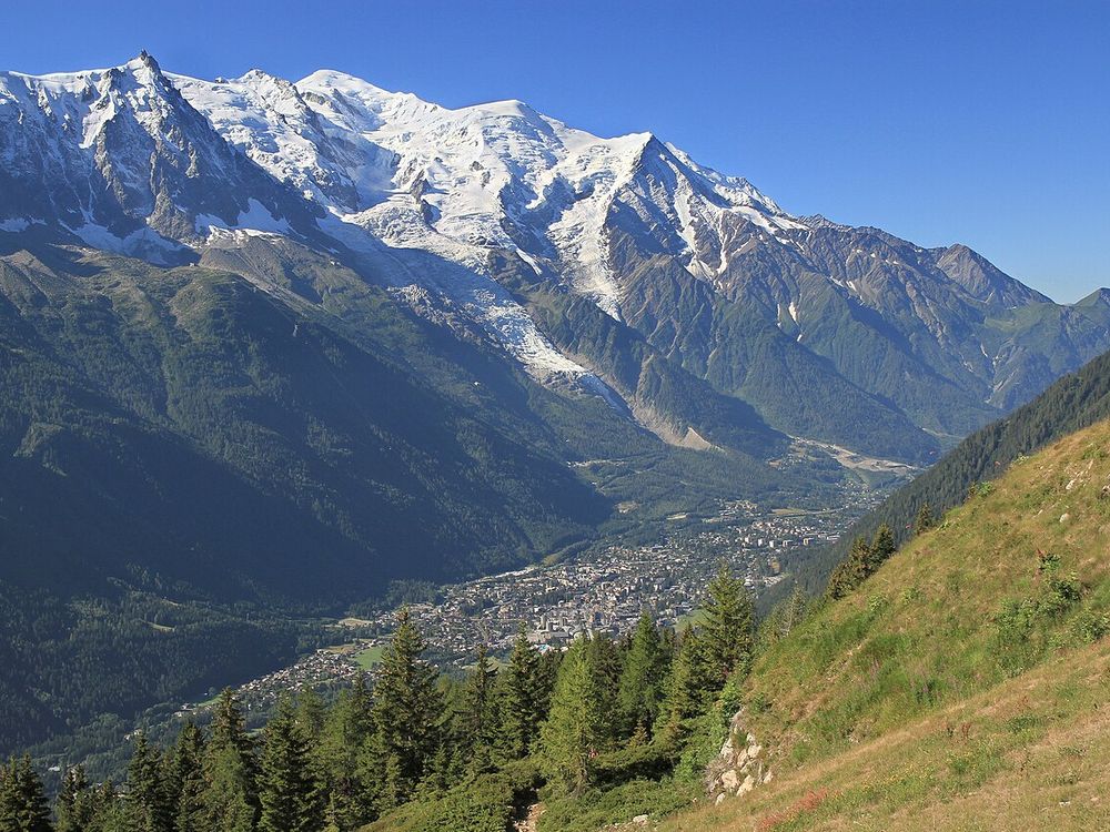 Mont Blanc and the Chamonix valley seen from La Flégère
