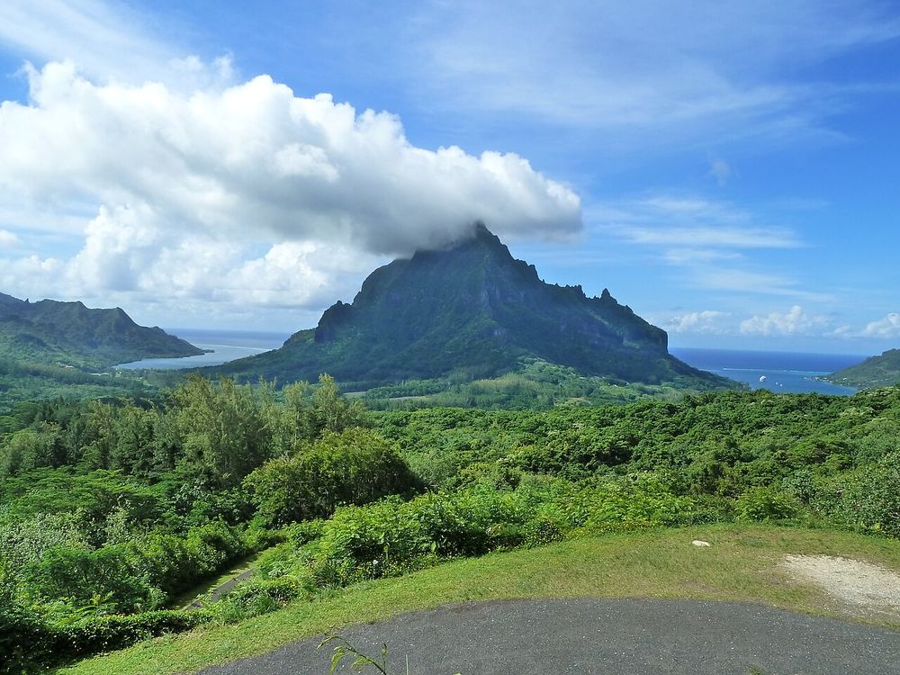 El mirador Belvedere, Moorea, frente a Tahití