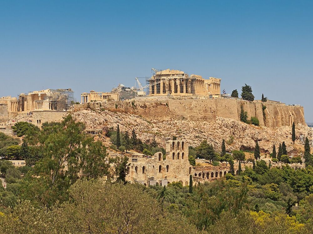 The Acropolis on its hill above Athens