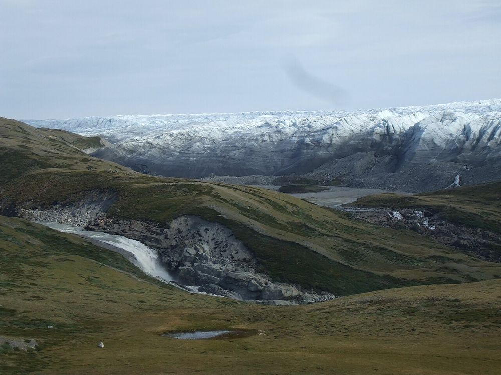 La calotta glaciale a Kangerlussuaq, Kangerlussuaq, Groenlandia occidentale