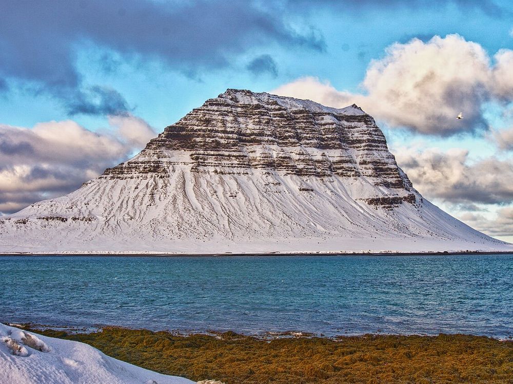 Kirkjufell e l'aurora boreale, Snaefellsnes
