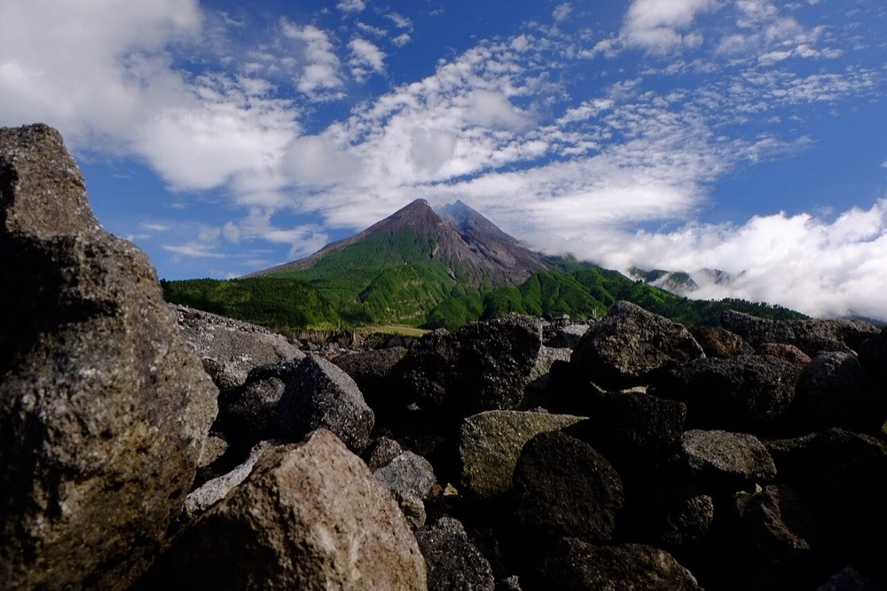 Mount Merapi, north of the city