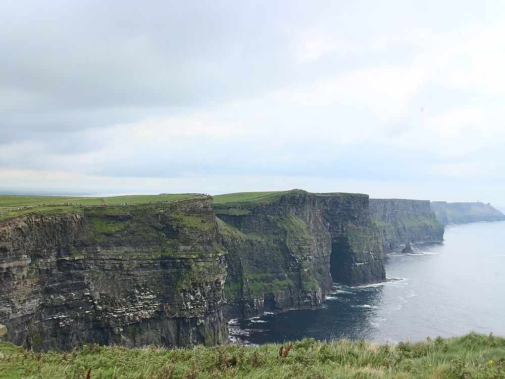 The Cliffs of Moher dropping into the Atlantic on the west coast of Ireland