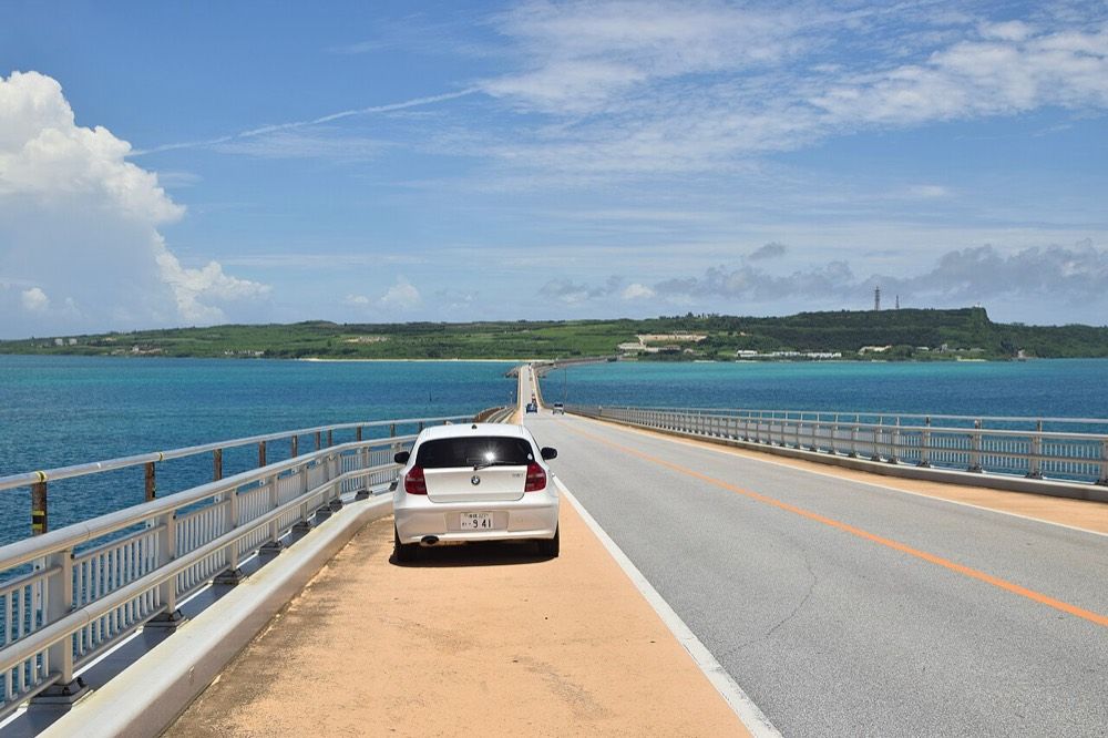 Irabu Bridge, Miyako Island, a flight from Naha