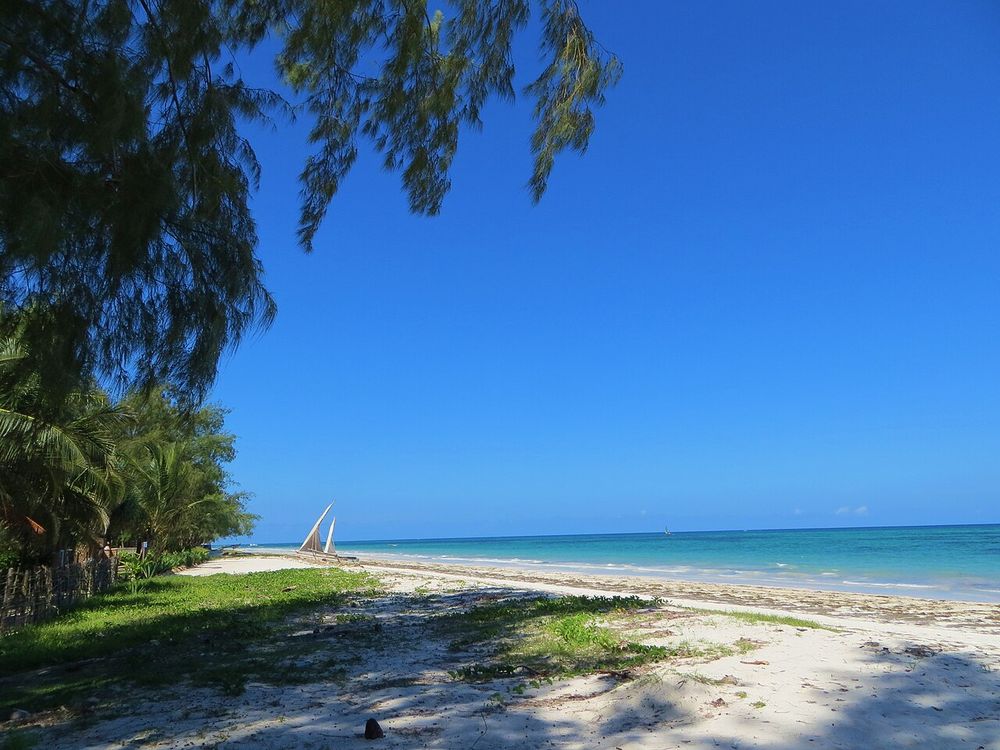 La playa de Diani, Costa sur, cerca de Mombasa