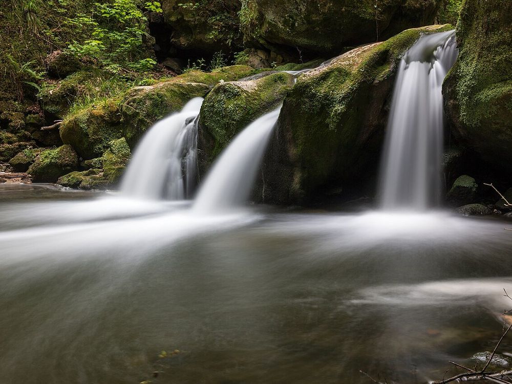 La cascata dello Schiessentümpel, Mullerthal, la Piccola Svizzera