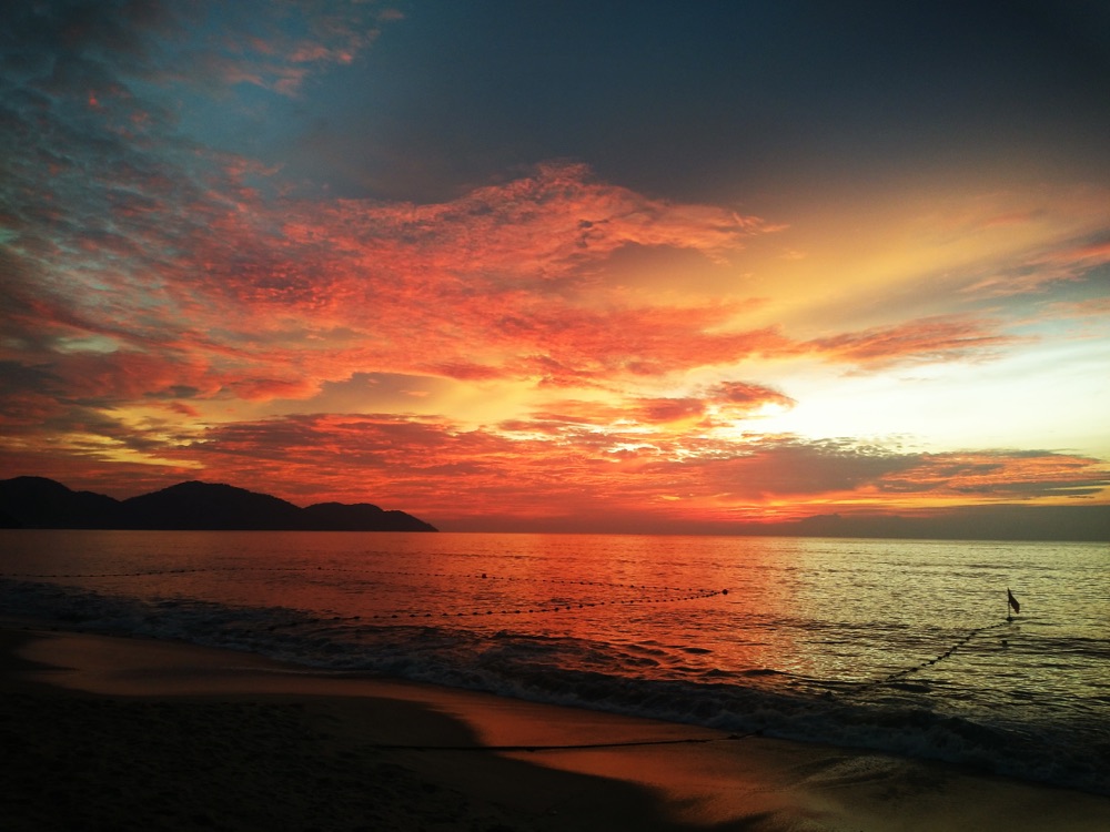 Batu Ferringhi beach, North coast of the island
