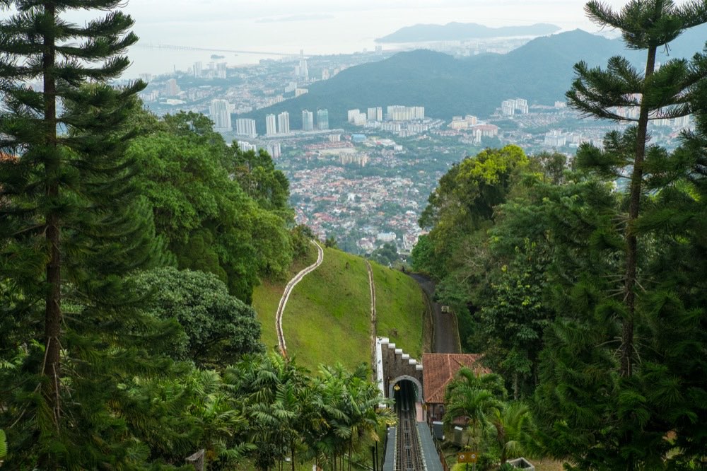 Penang Hill and its funicular, Air Itam, above George Town