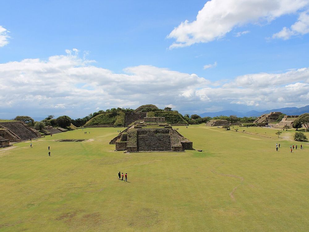 The Gran Plaza of Monte Albán on its hilltop above Oaxaca