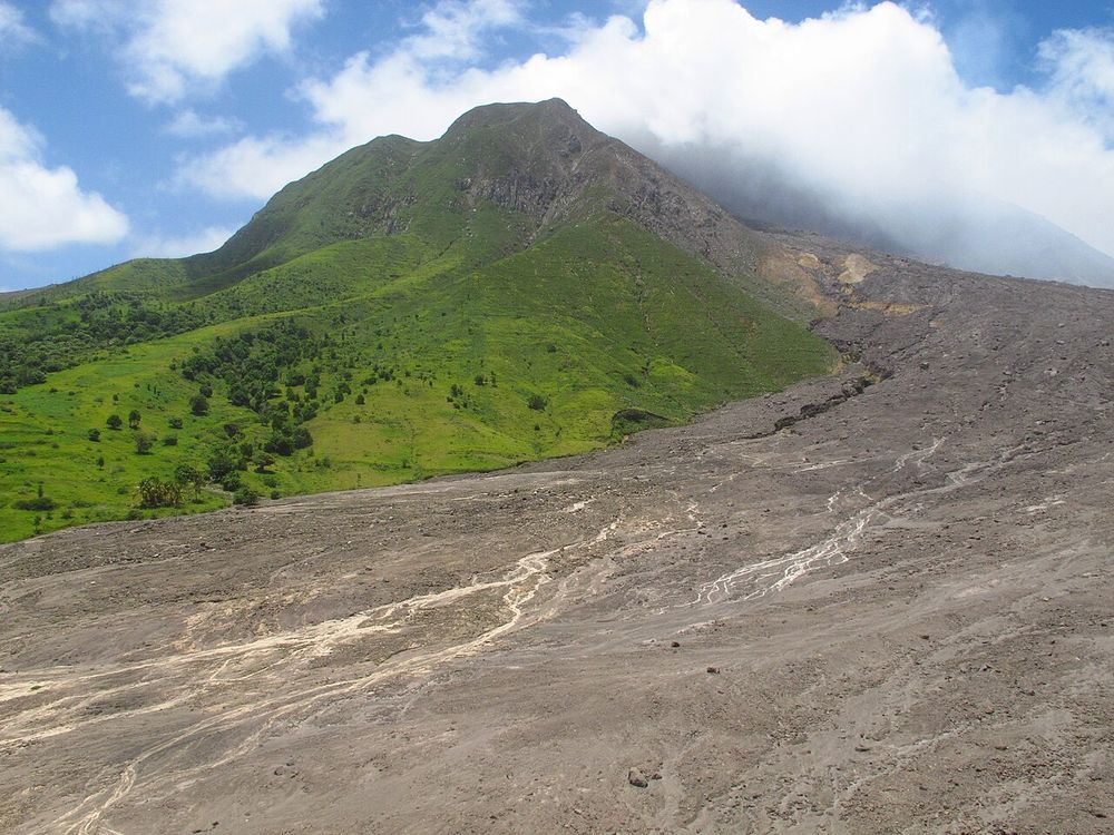 Il vulcano delle Soufrière Hills, Sud dell'isola