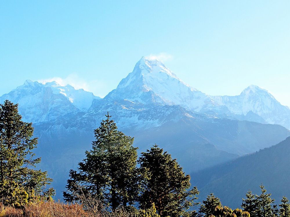 L'alba da Poon Hill, Ghorepani, regione dell'Annapurna