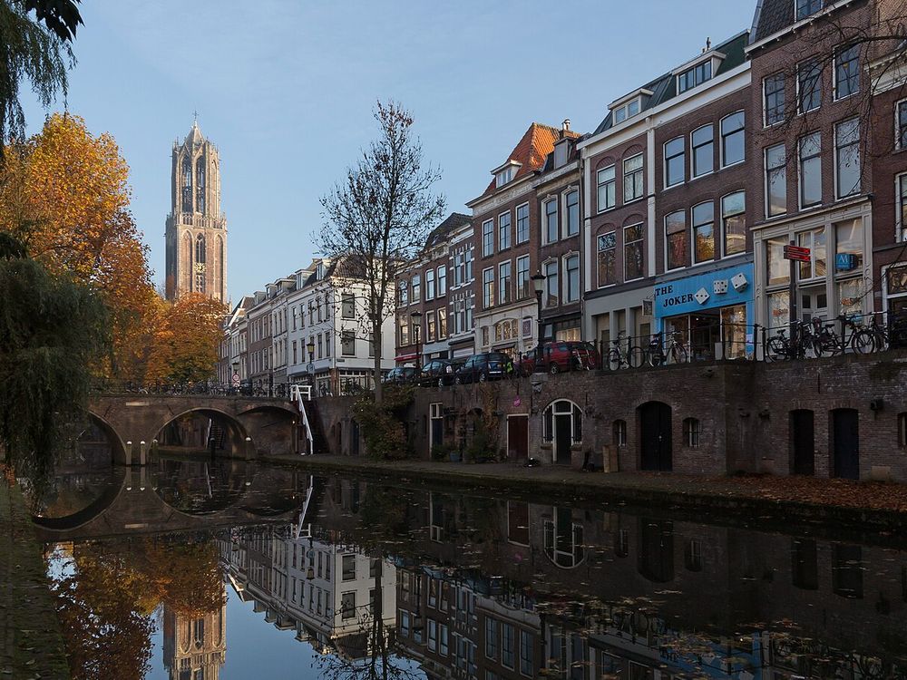 The Oudegracht and the Dom Tower, Utrecht