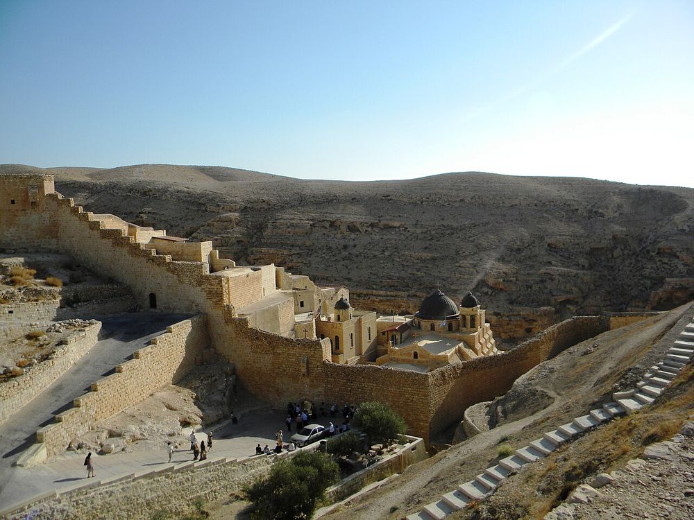 O mosteiro de Mar Saba, Vale do Cedron, a leste de Belém