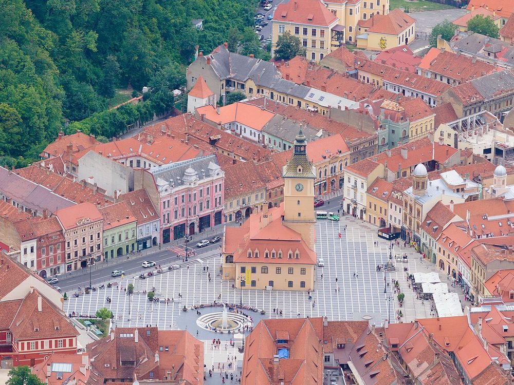 The Council Square of Brașov seen from Tâmpa hill