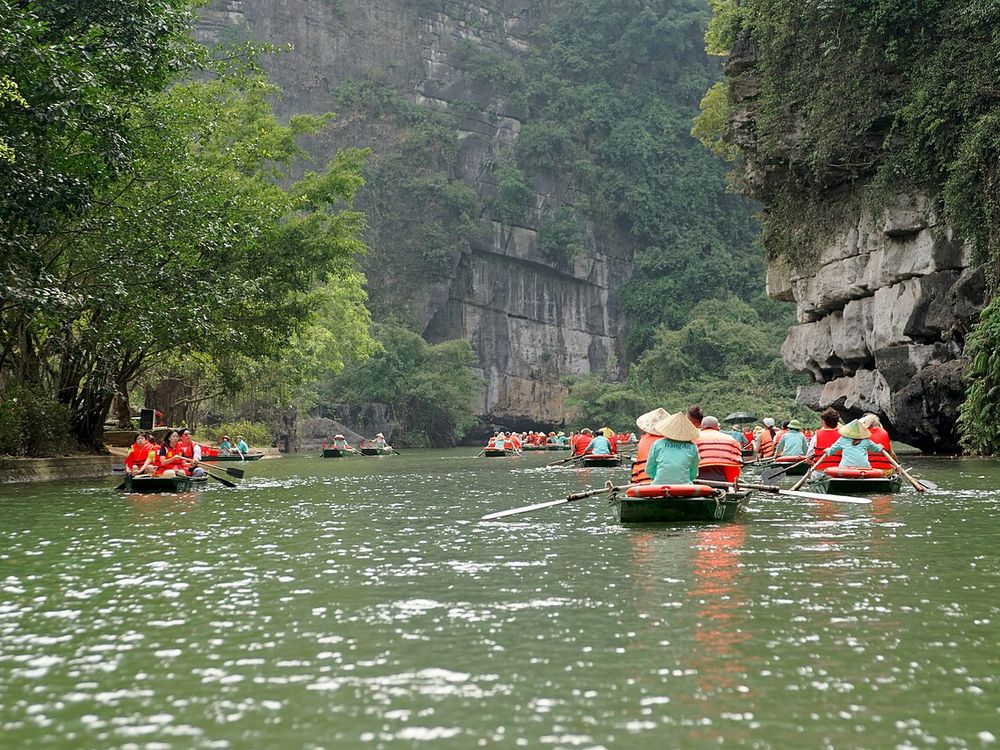 Trang An, Ninh Binh, about 2 hours away