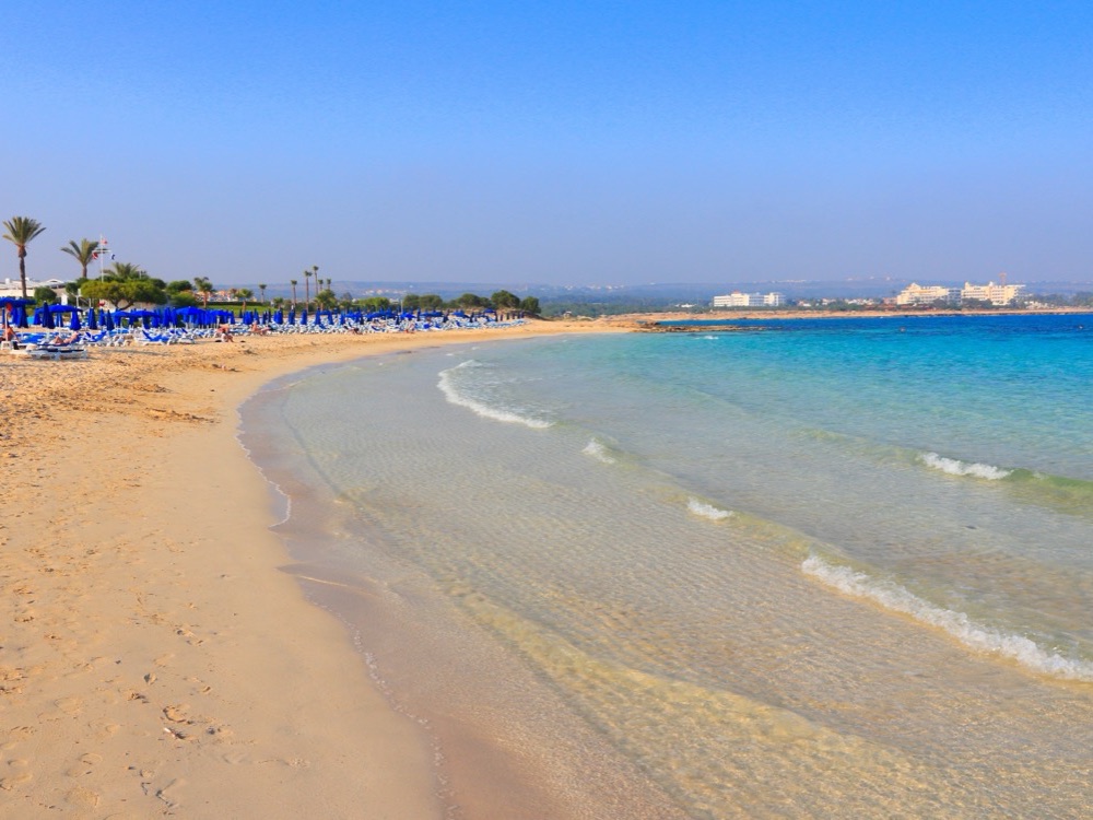 The sandy beach at Makronissos near Ayia Napa in Cyprus