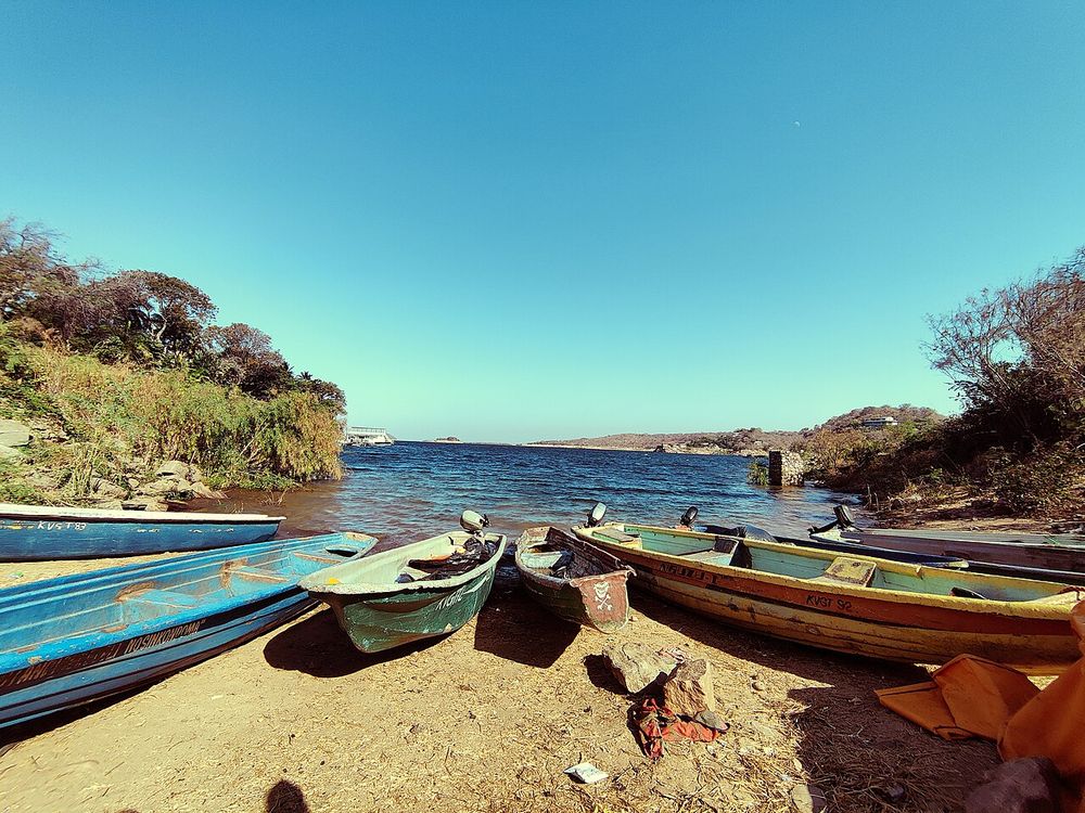 El lago Kariba en Siavonga, Sur de Zambia