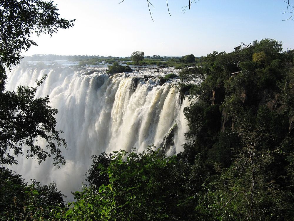 Las cataratas Victoria, Mosi-oa-Tunya, Lado zambiano, cerca de Livingstone